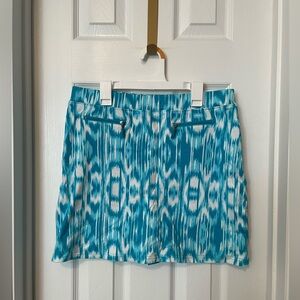 Jones New York Teal and White Patterned Sport Skort